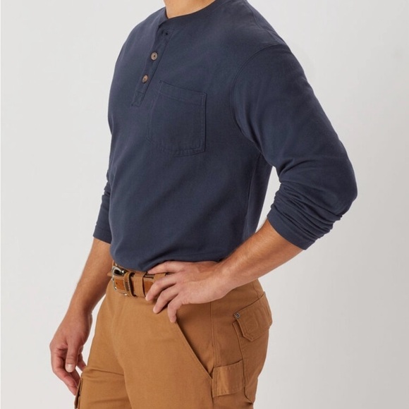NWT Men's Navy Duluth 4XL Longtail T‎ Relaxed Fit LS Henley T-Shirt🔥🔥 (M) - Picture 2 of 4